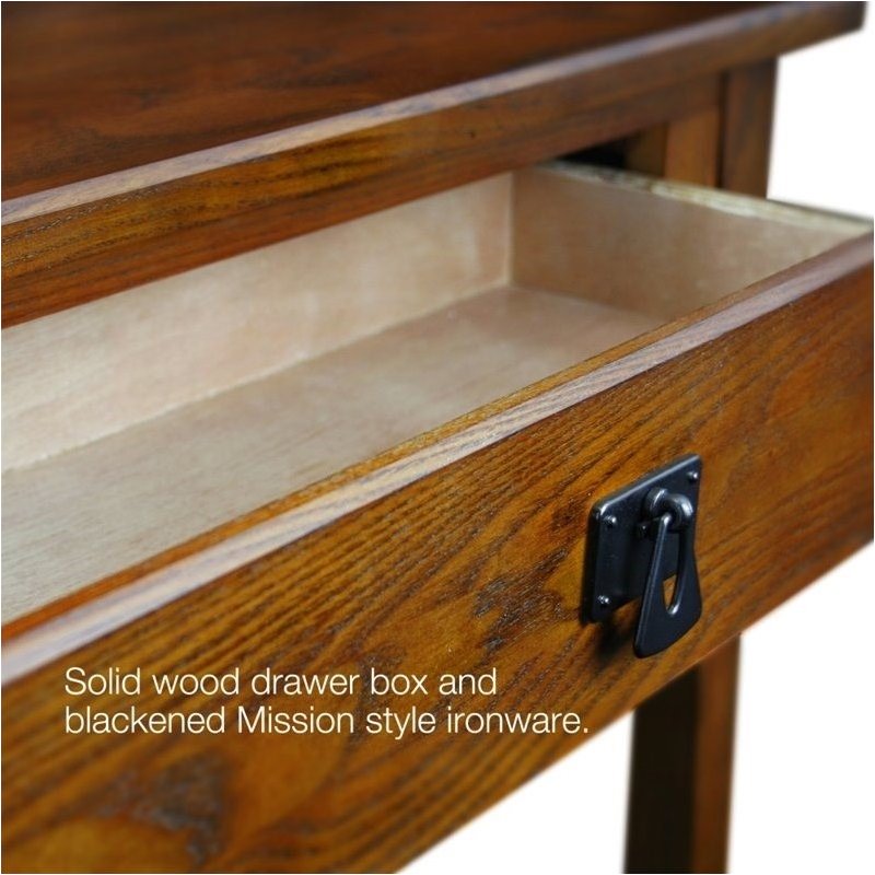 Bowery Hill Transitional Wood Console Table in Russet Brown Finish