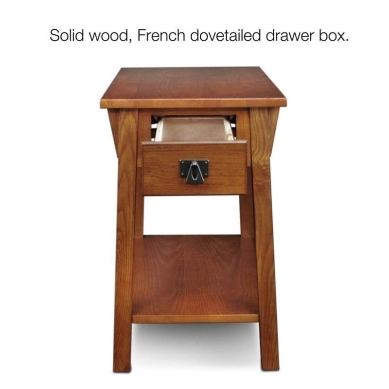 Bowery Hill Solid Ash Russet End Table Rectangular Durable 24