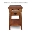 Bowery Hill Solid Ash Russet End Table Rectangular Durable 24