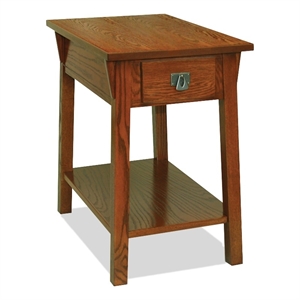 Bowery Hill Solid Ash Russet End Table Rectangular Durable 24&quot x 15&quot x 24&quot