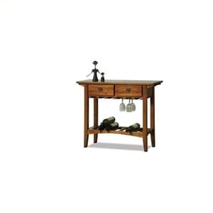 bowery hill mission wine table with storage drawers in russet