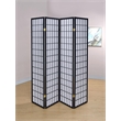 Bowery Hill 4 Panel Contemporary Wood Room Divider in Black/White
