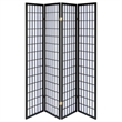 Bowery Hill 4 Panel Contemporary Wood Room Divider in Black/White