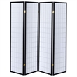Bowery Hill 4 Panel Contemporary Wood Room Divider in Black/White