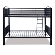 Bowery Hill Modern Metal Full Over Full Bunk Bed Attached Ladder in Black