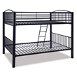 Bowery Hill Modern Metal Full Over Full Bunk Bed Attached Ladder in Black