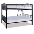 Bowery Hill Modern Metal Full Over Full Bunk Bed Attached Ladder in Black