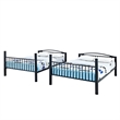 Bowery Hill Modern Metal Full Over Full Bunk Bed Attached Ladder in Black