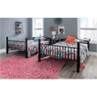 Bowery Hill Modern Metal Full Over Full Bunk Bed Attached Ladder in Black