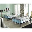 Bowery Hill Modern Metal Full Over Full Bunk Bed Attached Ladder in Black
