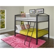 Bowery Hill Modern Metal Full Over Full Bunk Bed Attached Ladder in Black