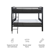 Bowery Hill Modern Metal Full Over Full Bunk Bed Attached Ladder in Black