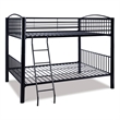 Bowery Hill Modern Metal Full Over Full Bunk Bed Attached Ladder in Black