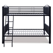 Bowery Hill Modern Metal Full Over Full Bunk Bed Attached Ladder in Black
