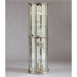 Bowery Hill Solid Wood and Glass Door Curio in Sparkling Platinum Finish