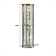 Bowery Hill Solid Wood and Glass Door Curio in Sparkling Platinum Finish