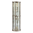 Bowery Hill Solid Wood and Glass Door Curio in Sparkling Platinum Finish