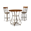 Bowery Hill 3-Piece Pub Set in Brushed Faux Medium Cherry Wood