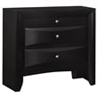 Bowery Hill 2 Drawer Nightstand with Tray in Black and Silver