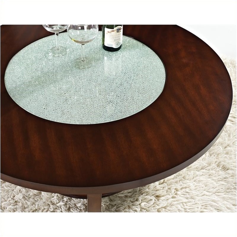 Bowery Hill Hardwood Cherry Cocktail Table Round Durable 40