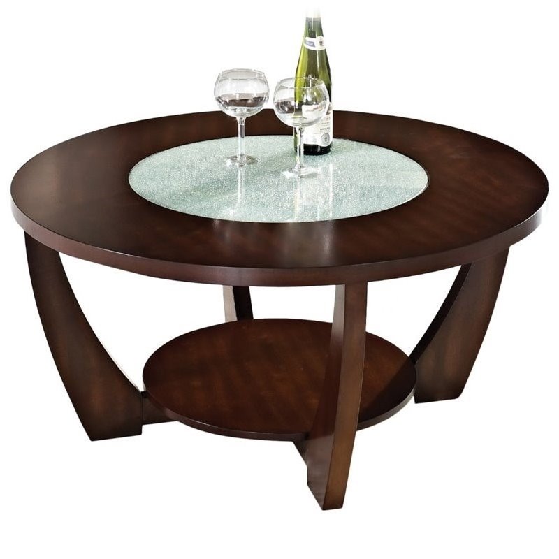 Bowery Hill Hardwood Cherry Cocktail Table Round Durable 40