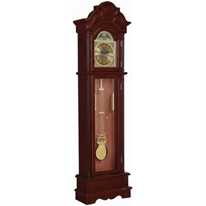 bowery hill chime grandfather clock in red brown