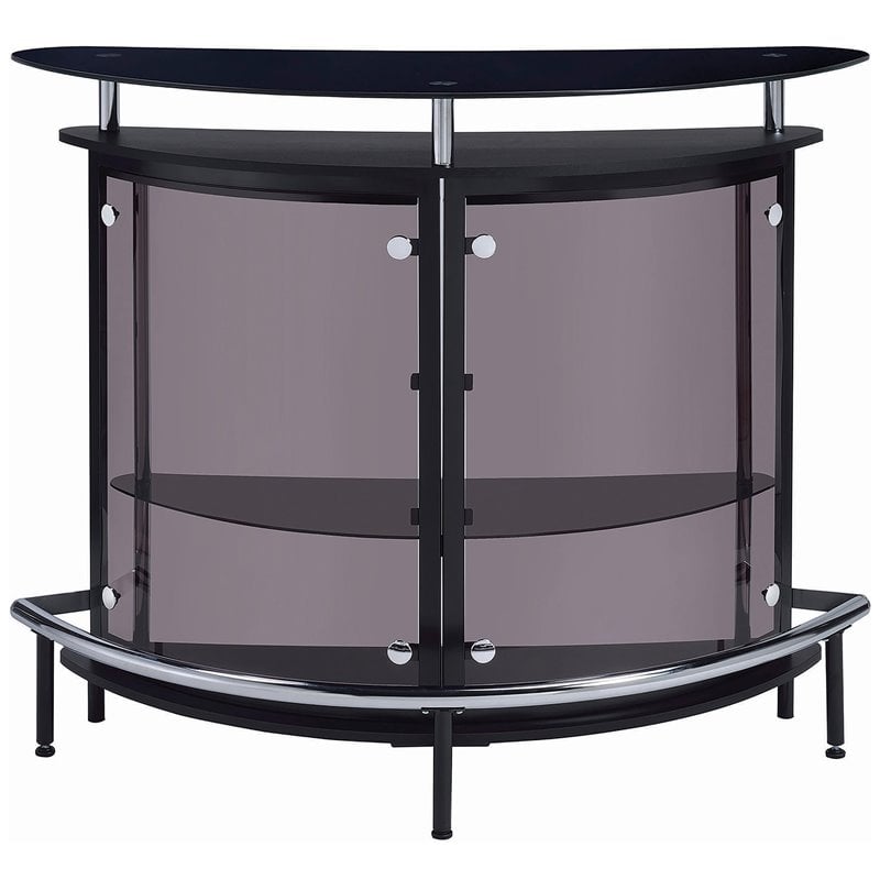 Bowery Hill Metal Black Home Bar Rectangular 50.75
