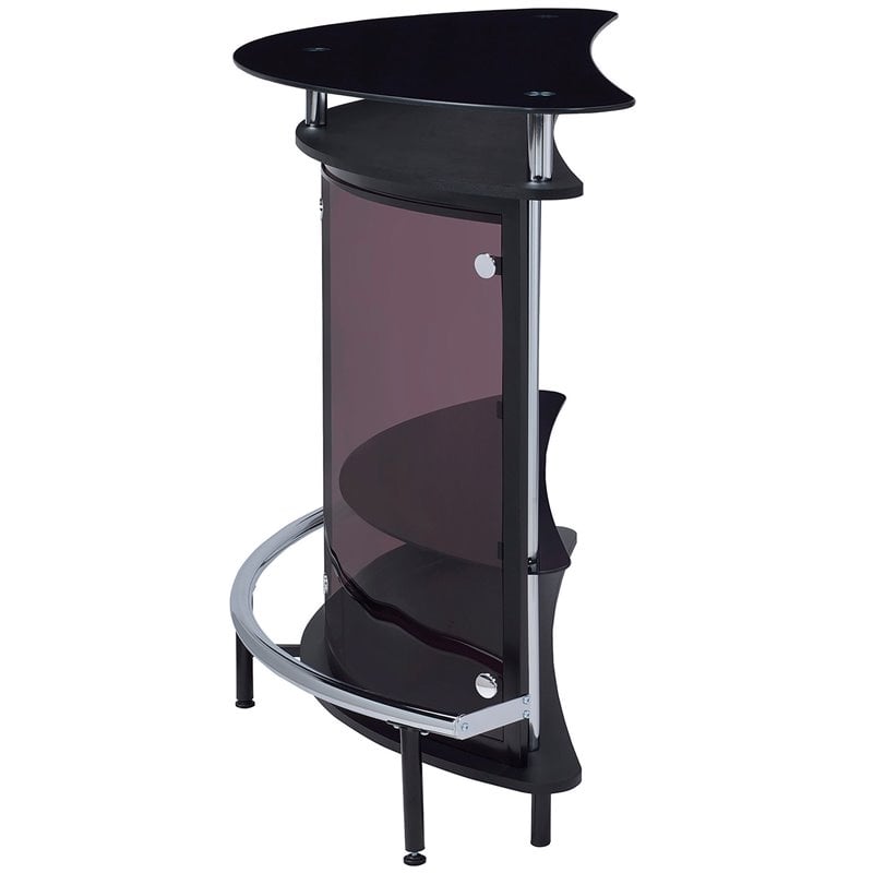 Bowery Hill Metal Black Home Bar Rectangular 50.75