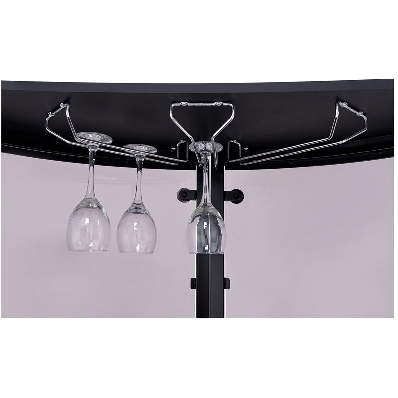 Bowery Hill Metal Black Home Bar Rectangular 50.75