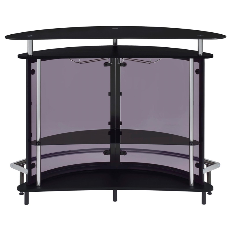 Bowery Hill Metal Black Home Bar Rectangular 50.75