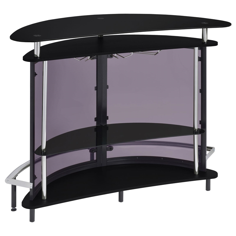 Bowery Hill Metal Black Home Bar Rectangular 50.75