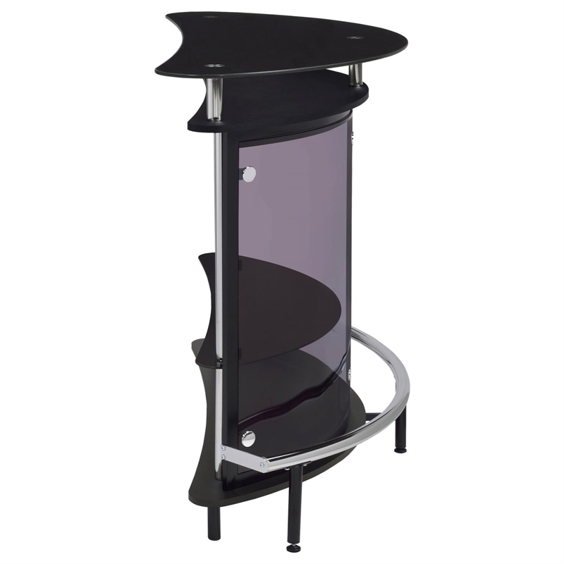 Bowery Hill Metal Black Home Bar Rectangular 50.75