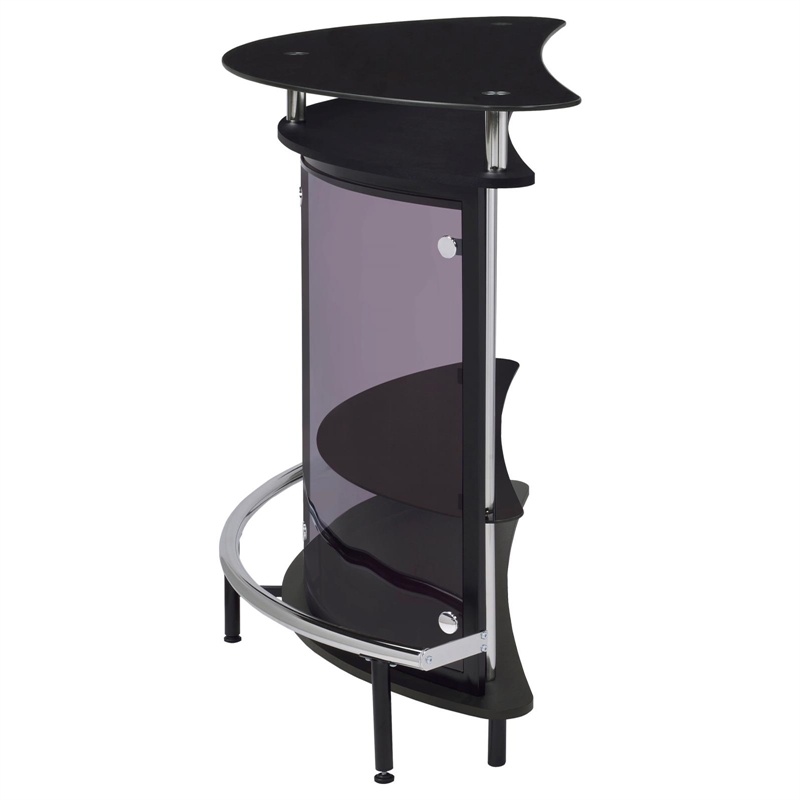 Bowery Hill Metal Black Home Bar Rectangular 50.75