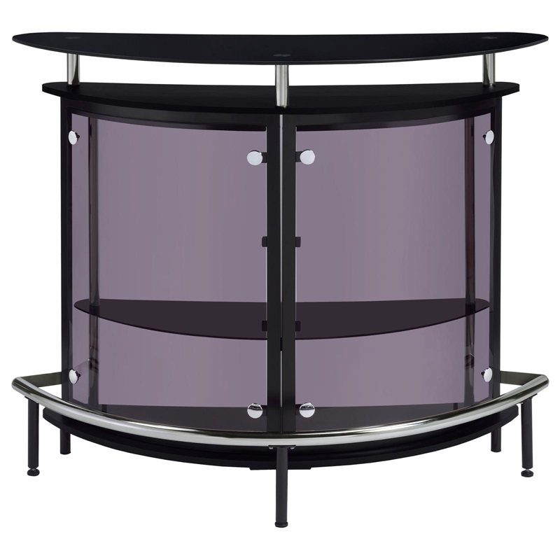 Bowery Hill Metal Black Home Bar Rectangular 50.75
