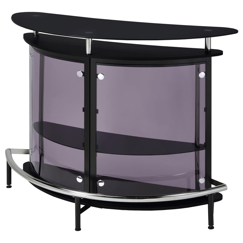 Bowery Hill Metal Black Home Bar Rectangular 50.75