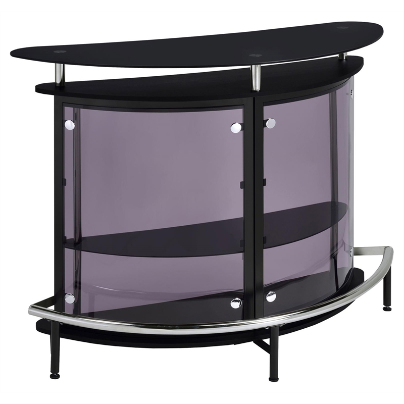 Bowery Hill Metal Black Home Bar Rectangular 50.75