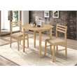 Bowery Hill 3-Piece Transitional Wood Dining Set with Drop Leaf in Natural