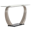 Bowery Hill Contemporary Glass Top Accent Console Table in Silver