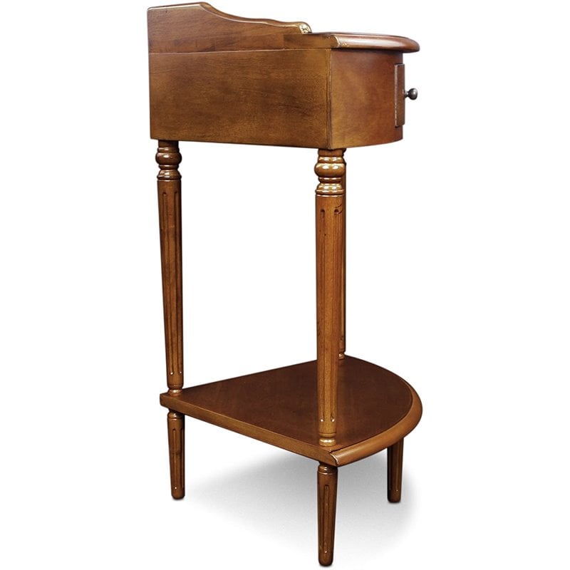 Bowery Hill Solid Wood Corner Table in Multi-Step Russet Finish