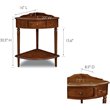 Bowery Hill Solid Wood Corner Table in Multi-Step Russet Finish
