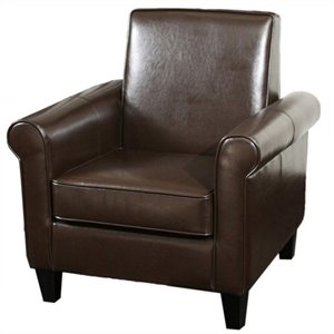 bowery hill leather club chair in brown