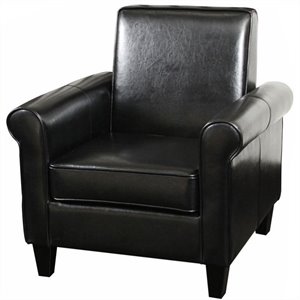 bowery hill leather club chair in black