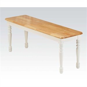 Bowery Hill Bench in Natural and White