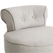 Bowery Hill Contemporary Linen Fabric/Leather Lounge Stool in Beige