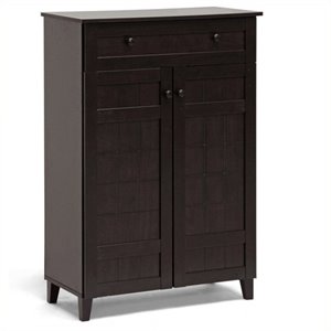 bowery hill tall shoe cabinet in dark brown