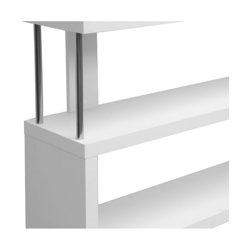 Bowery Hill 6 Shelf Modern Wood Bookcase in White