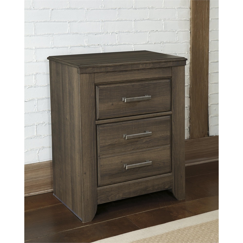 Bowery Hill Signature Design by 2-Drawer Nightstand in Dark Brown