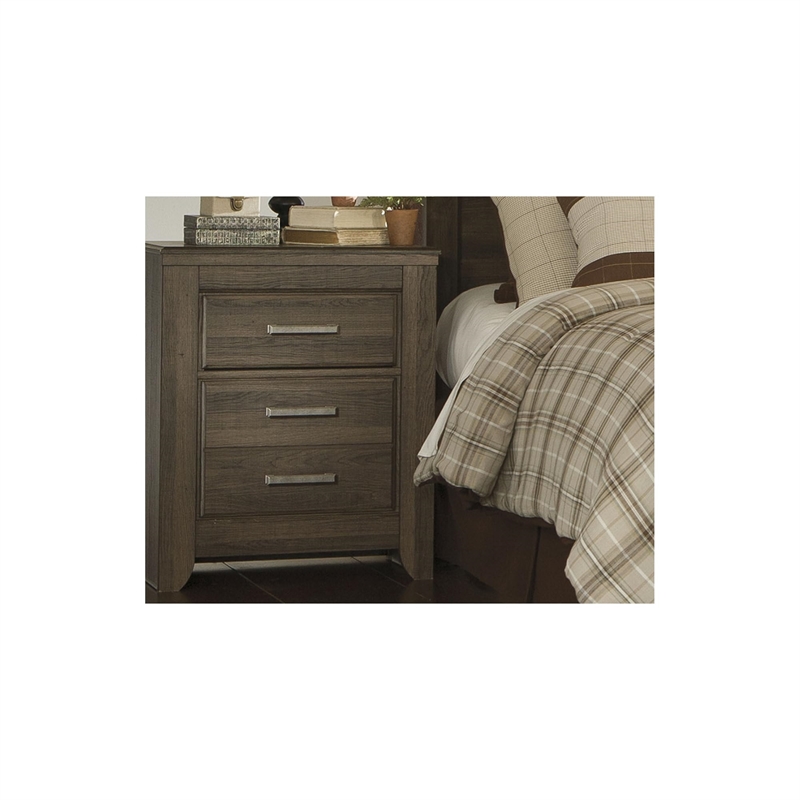 Bowery Hill Signature Design by 2-Drawer Nightstand in Dark Brown