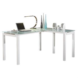 bowery hill signature design by l shaped desk in white