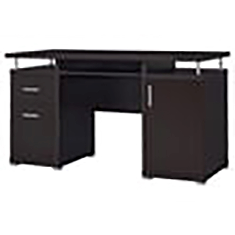 Bowery Hill 2-Drawer Contemporary Wood Computer Desk in Cappuccino